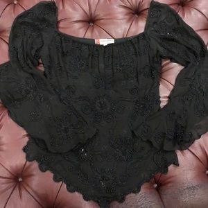 Beaded Aftershock Black Top
